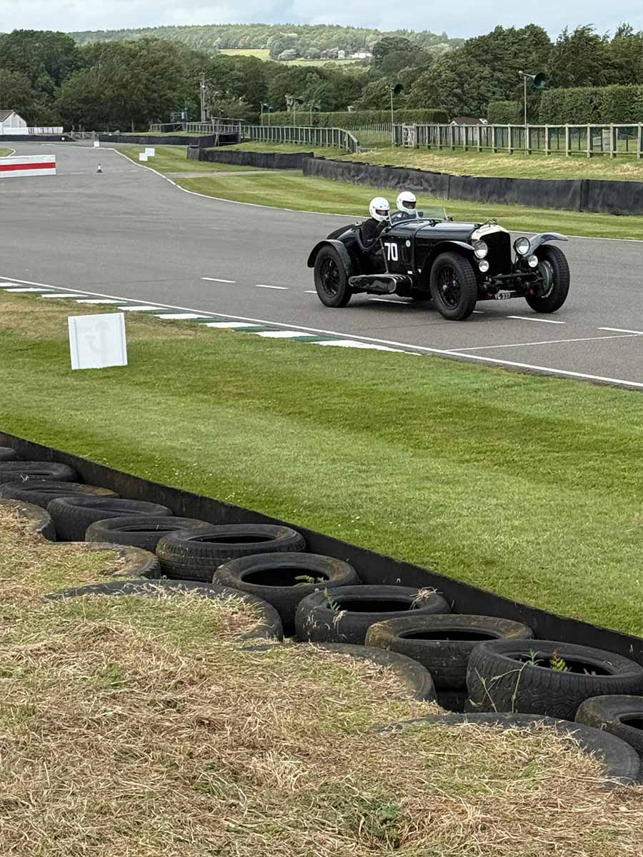 David in the Bentley driving on track